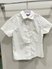 French Toast Girl White Button Front School Uniform Shirt Size 10 Short Sleeve