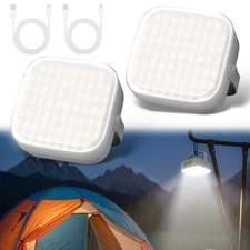1-2x 64 LED Rechargeable Solar Camping Lamp Tent Light Hiking Lantern Emergency