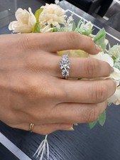 3Ct E/VS Lab Grown 3-Stone Round Diamond Engagement Ring In Platinum IGI