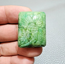 84 Crt Ultimate Rare Green Brasilian Smeraldo Intaglio Gemma per Creazione Gi...