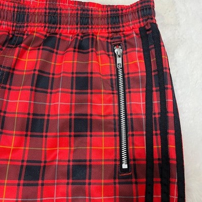 adidas x JEREMY SCOTT Red Check Pants Regular Size M Unisex Adults