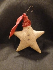 Primitive Christmas Snowman Star Ornament