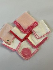 Vintage Ladies Hankerchiefs - Lot of 7 PINK