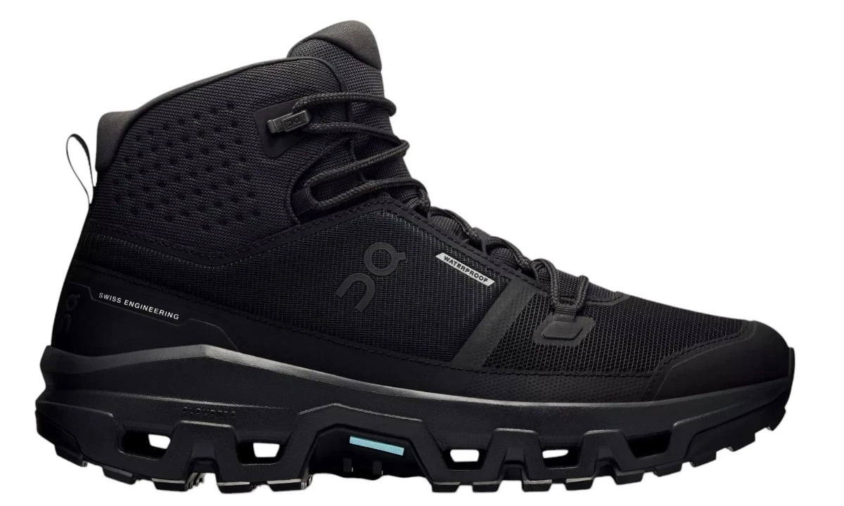 On Mens Cloudrock Mid Waterproof Hiking Boots in Black Size 11 US