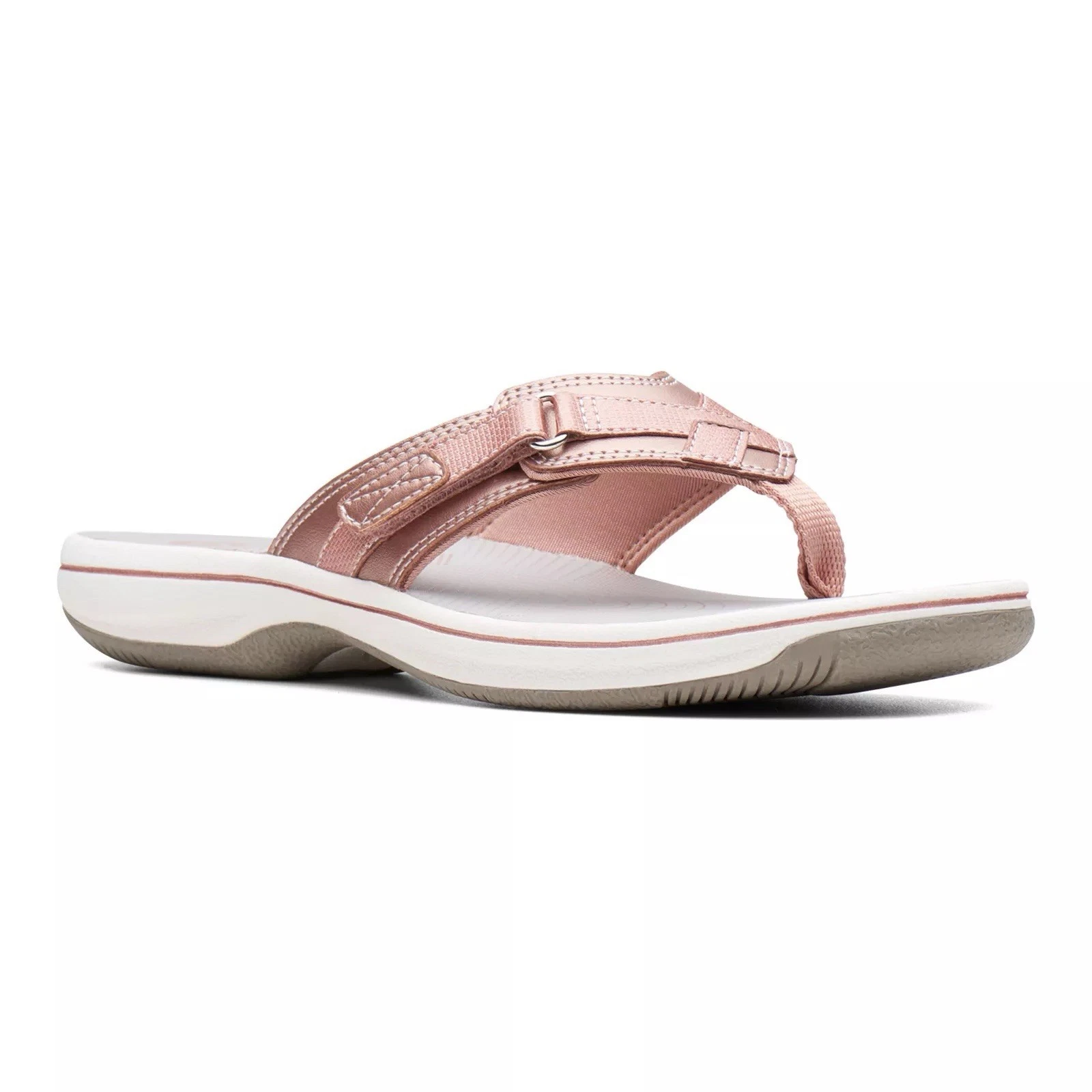 Clarks Breeze Sea Rose Gold Women’s Flip Flop Summer Sandals SZ 7 NEW !