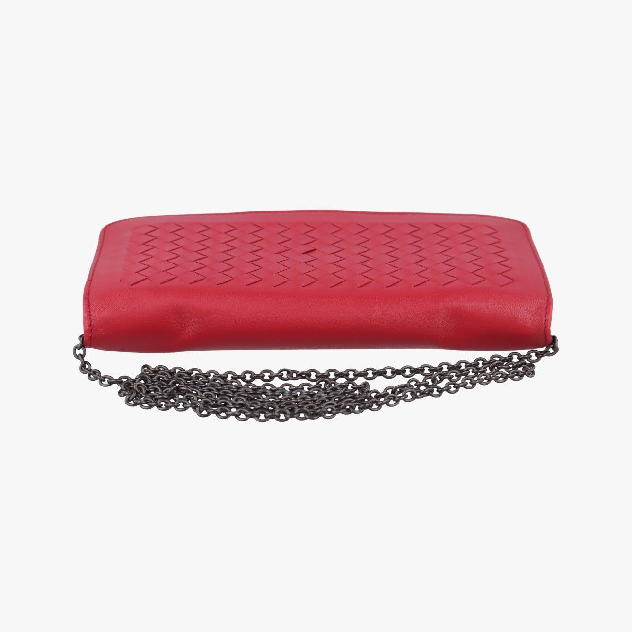 BOTTEGA VENETA Intrecciato Shoulder Bag Red Purse Leather Unisex Auth R02141 thumbnail 5