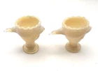 2 Vintage Pink Milk Geese Glass Egg Cups - Pink Milk Glass Toothpick Holders