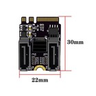 M.2 Key A+E to Dual SATA 3.0 Adapter Card NGFF PCIe JMB582 SSD HDD Expansion