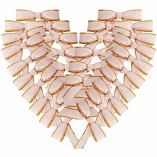 50pcs 1.5 Mini Bows, Lt.Pink, Metallic Gold Edge, Crafts, Packing, Decor