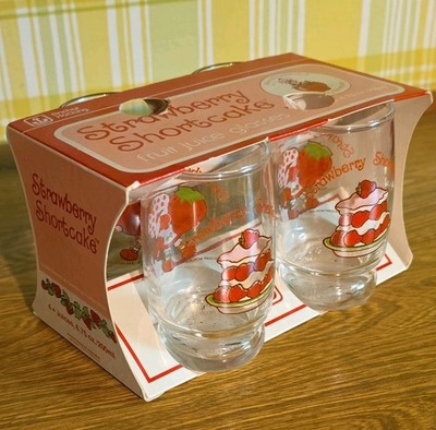 NIB Anchor Hocking Strawberry Shortcake Juice Glasses Set of 4 6.75 oz 1980