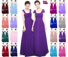 Chiffon scoop neck floor length Bridesmaid/party dress size 8-24