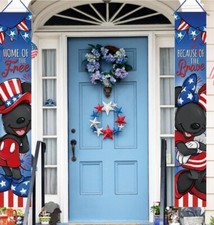 American Flag Patriotic Porch Sign Banner 4th of July Veterans Day Memorial Day