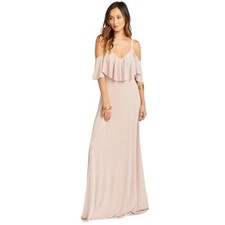 Show Me Your Mumu Renee Ruffle Maxi Dress - Pink Blush Meadow NWT Size 2XS