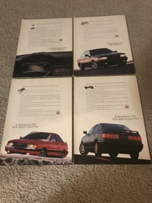 Vintage 1988 AUDI 90 & AUDI 90 QUATTRO Print Ad 4-PG 1980s RARE