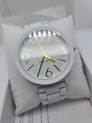 Nine West Women'S NW/1678WTWT Matte White Rubberized Bracelet Watch