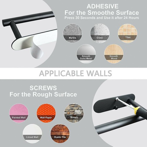 Porta toallas de papel autoadhesivo soporte para rollos de cocina pegajoso pared y debajo del gabinete - Imagen 3 de 12