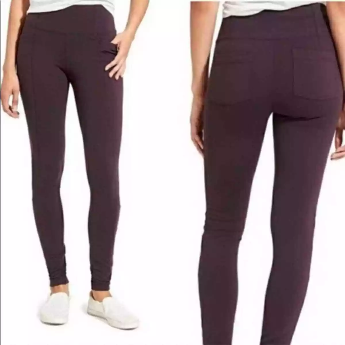 Athleta Metro High Waist Leggings Plum Pockets XS