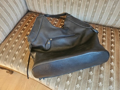 Jimmy Choo Chain Hobo Bag Leder-Handtasche groß schwarz - Bild 3 von 4