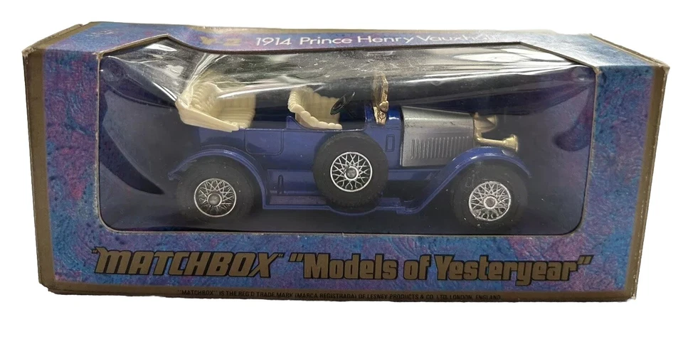 Modelos Matchbox de antaño Y-2 1914 Prince Henry Vauxhall modelo azul 1:47 Foto 2 de 4