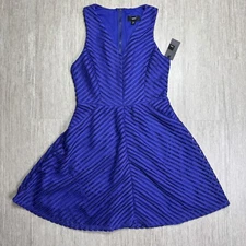 Mossimo Sleeveless Purple Fit n Flare Dress Crochet Knit M NEW Lined