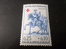 FRANCE, 1960, timbre 1279, CROIX ROUGE, ST MARTIN neuf**, VF MNH STAMP RED CROSS