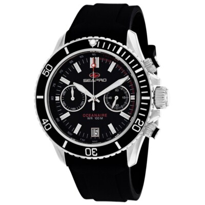 SEAPRO SP0330 Oceanair Thrash Black Dial Resin Chronograph Men's Watch $1,700