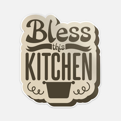 Bless This Kitchen Car Bumper Vinyl Sticker Decal