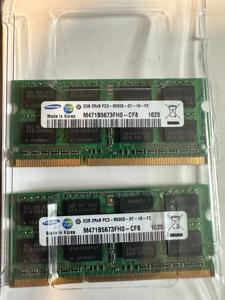 PNY 4GB ( 2 x 2GB ) 2Rx8 PC3-8500S LAPTOP RAM MEMORY M471B5673FH0-CF8 (NEW) - Image 3 of 3