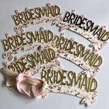 Bridesmaids Paper Crowns with Ribbon 18