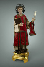 Statua figura vestita San Lorenzo 56 Cm Diacono e martire presbiteri arte sacra