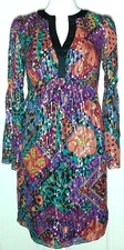 Phoebe Couture Women's 2 Silk Shimmer Lined Long Sleeve Dress w/Pockets