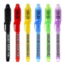 Invisible Ink Pen Upgraded Spy Invisible Ink Pen with UV Light Magic Marker f...