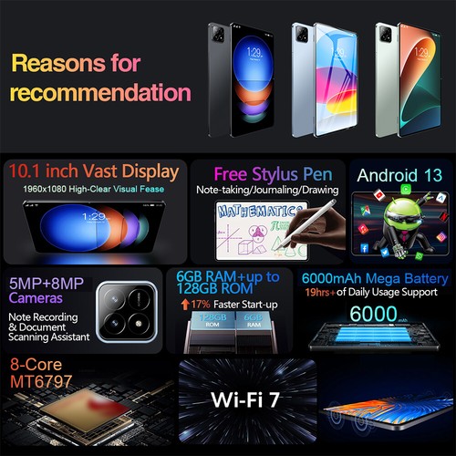 10.1-Inch 1960*1080 High-Clear Dual Android13 8-Core MT6797 I6S0 - Afbeelding 8 van 12