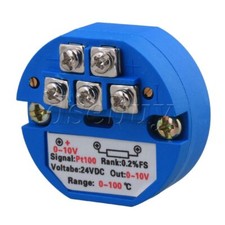 Plastic PT100 Temperature Sensor Transmitter 0-100C Output 0-10V DC