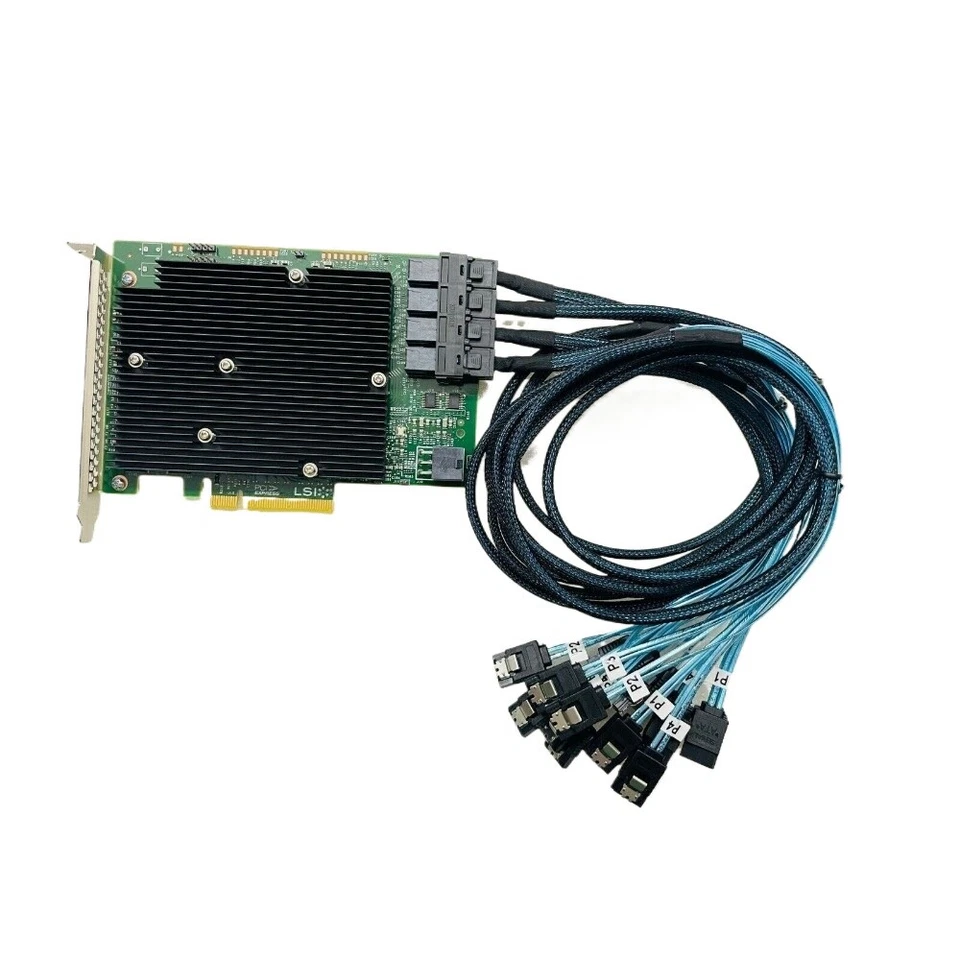 LSI IT Mode 9300-16i 16-port SAS9300-16I 12GB/s Host Bus Adapter W CABLES US - Image 3 of 4