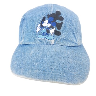 Vintage 90s Disney Mickey Mouse unlimited denim hat Jean baseball cap Available at the @disneystore * Mickey Mouse and Friends  main image 3