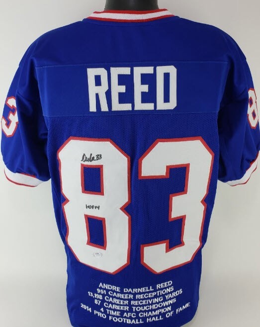 Andre Reed Autographed Signed Buffalo Bills "HOF 14" Custom Stat Jersey (PSA/DNA ITP COA) 