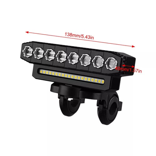 Rechargeable 8x LED Bike Light USB MTB Waterproof Bicycle Front Headlight UK - Picture 13 of 13