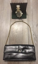 Vintage bienen-davis Black Leather Purse Minimal Use Chain Strap