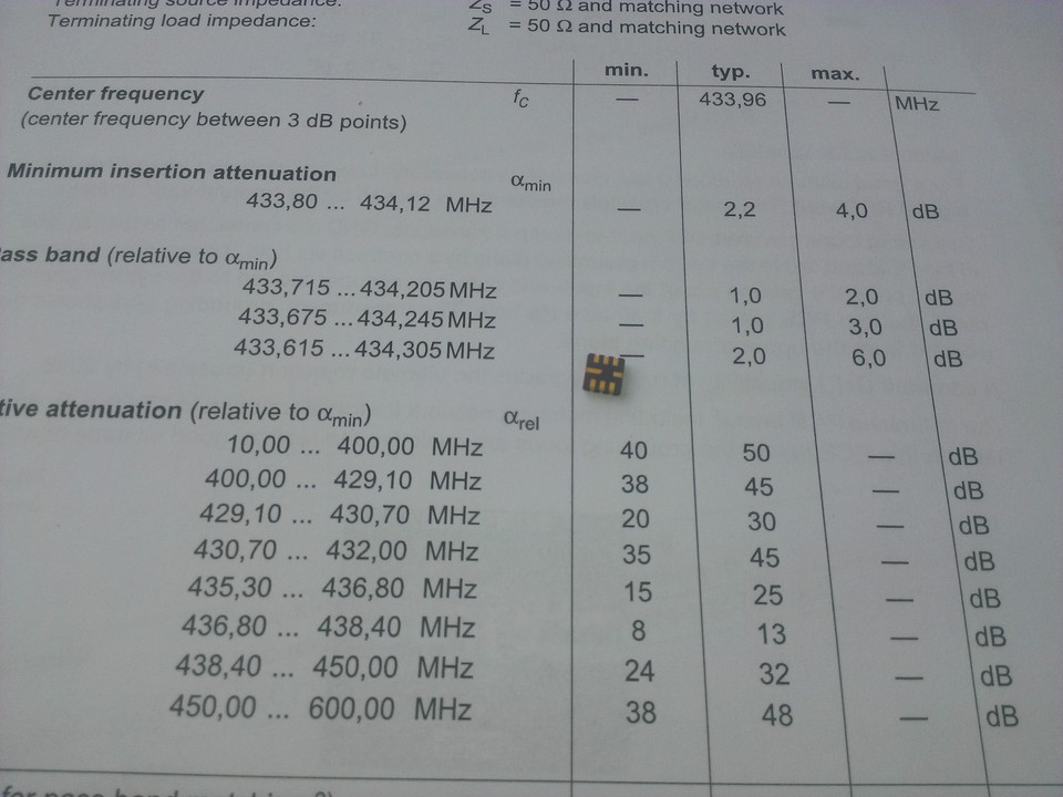 [20 pcs] EPCOS Low-loss SAW Filter 433.92MHz B3555 Ceramic Package ...