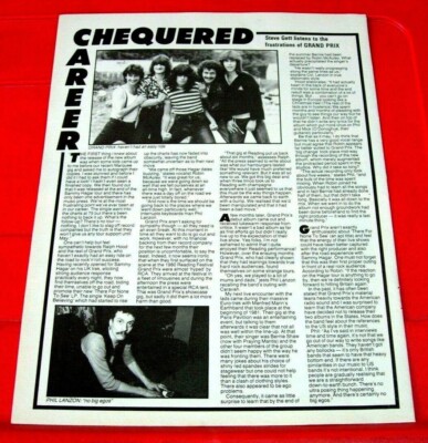 Grand Prix Vintage ORIGINAL 1982 Kerrang Full Page ARTICLE/INTERVIEW +Treason