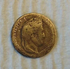 1844-A  FRANCE - 1/4 FRANC ~.900 SILVER COIN  ~ LOUIS PHILIPPE I ~ PARIS MINT