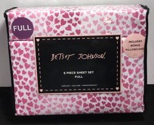 BETSEY JOHNSON 6 PC HEARTS   FULL SZ SHEET SET NWT