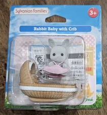 Calico Critters Rabbit Baby With Crib Sylvanian Families New