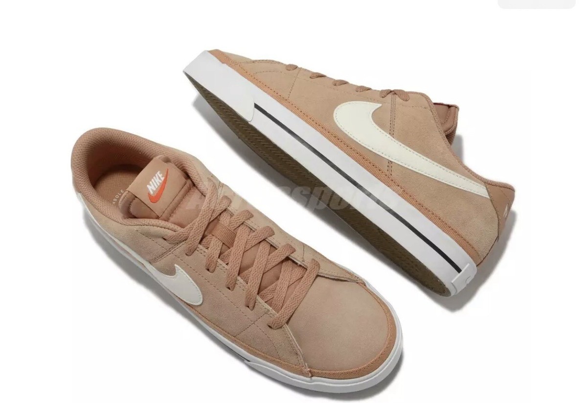 Nike Court Legacy Sneakers Mens 8 Suede Light Cognac Sail Brown Casual | eBay