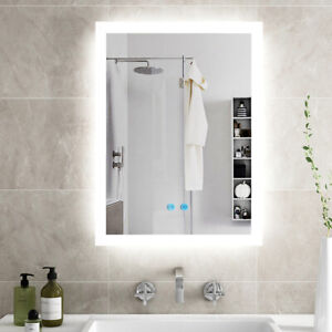 LED Badspiegel 50x70/60x80cm Badezimmerspiegel mit Touch Beleuchtung/Beschlagfri