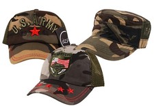 YOUTH KIDS USA Army Military Camouflage Trucker Baseball Cap Camo Hat Size 54-56