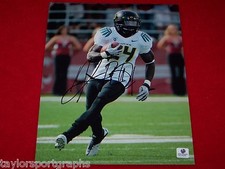 KENJON BARNER OREGON DUCKS SIGNED 8X10 FOOTBALL PHOTO GLOBAL CERTIFIED