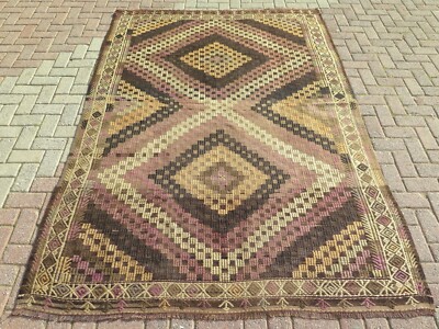 Vintage Turkish Kilim, Large Rug, Kelim, Teppich, Carpet Tapis 69''x106'' Area Rug