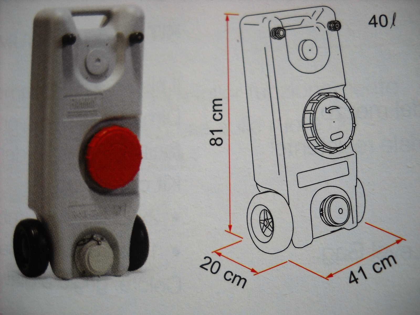 FIAMMA: ROLL-TANK 40 LT SERBATOIO DI RACCOLTA ACQUE GRIGE/NERE  CARAVAN&CAMPER